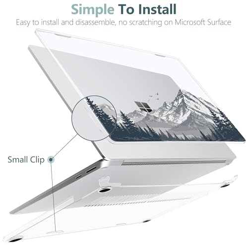 Batianda Mountain Escape Case for Microsoft Surface Laptop 15 inch | Fits Surface Laptop for Business 8th Edition 2026 & Surface Laptop 7 15" 2024, 4-in-1 Bundle, Slim Hard Shell, Precision Fit - color: Misty Mountain