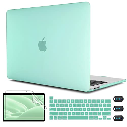CISSOOK Green Case for MacBook Pro 13 inch Case 2020 Release A2251 A2289 A2338 M1 Model with Keyboard Cover Screen Protector for MacBook Pro 13 inches with Touch Bar, C-Matte Green, A2251/A2289/A2338 - color: Matte Green