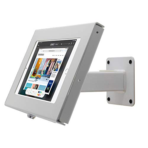 180 Tilting 360 Rotating Metal Mount Support 75x75 100x100 VESA Used as Desktop Stand or Wall Mount (White)