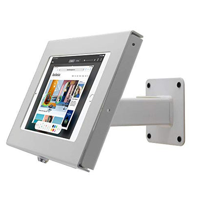 180 Tilting 360 Rotating Metal Mount Support 75x75 100x100 VESA Used as Desktop Stand or Wall Mount (White)