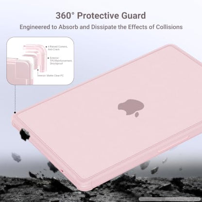 MOSISO Compatible with MacBook Neo Case 13 inch 2026 A3404 A18 Pro Chip | Anti-Cracking Cover Matte Finish Seamlessly Closes Protective Hard Shell Case Cover with TPU Bumper, Blush - color: Blush