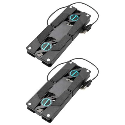 2PCS Dual Fan Notebook Cooler USB Powered Laptop Cooling Pad with Slip Design Quiet Cooling Fan for Gaming and Office Use Portable and Compact for Students and Travelers