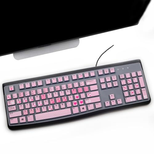 Keyboard Cover for Logitech K120 & MK120 Ergonomic Desktop USB Keyboard, Logitech K120 & MK120 US Layout Waterproof Anti-Dust Keyboard Skin-Lovly - color: Lovly