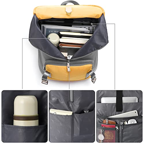 YAMTION 17" Laptop Backpack for Girls & Boys Teens, College Bookbag High School Backpack with USB Charging Port for Women & Men - color: Yellowgrey
