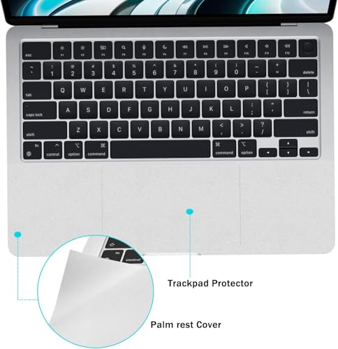 Palm Rest Skin for 2026-2022 MacBook Air 15" M5 M4 M3 M2 Chip Model A3448 A3241 A3114 A2941 Wrist Rest Protective Skin Cover (Silver) - color: MacBook Air 15.3（Silver）