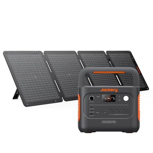 Jackery Solar Generator 1000 v2 with 100W Solar Panel,1070Wh Portable Power Station LiFePO4 Battery,1500W AC/100W USB-C Output,1Hr Fast Charge for Outdoor,Off-Grid Living,RV,Emergency - style: E1000v2+100W