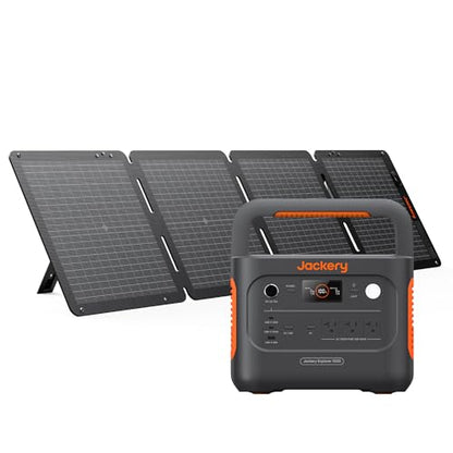 Jackery Solar Generator 1000 v2 with 100W Solar Panel,1070Wh Portable Power Station LiFePO4 Battery,1500W AC/100W USB-C Output,1Hr Fast Charge for Outdoor,Off-Grid Living,RV,Emergency - style: E1000v2+100W