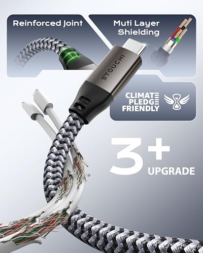 Stouchi USB4 Extension Cable 40Gbps 1.6FT | USBC extender with 240W charging, 8K@60Hz, Braided Nylon, E-marker Chip - size: 1.6FT