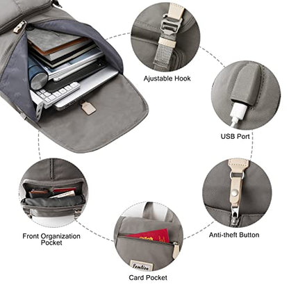 YAMTION 17" Laptop Backpack for Women & Men,Bookbag for Teen Girls & Boys Teenagers for College High School - color: Grey