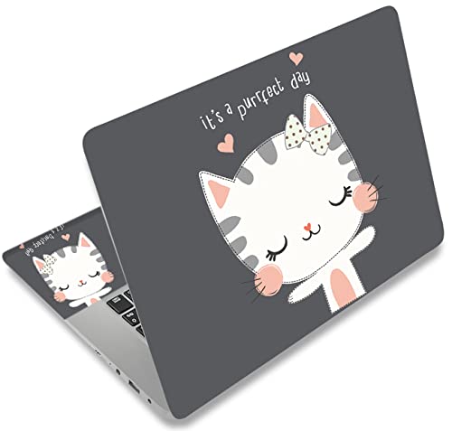 Laptop Notebook Skin Sticker Cover Decal Fits 12 13 13.3 14 15 15.4 15.6 inch Laptop Protector Notebook PC | Easy to Apply, Remove and Change Styles (Cute Cat) - color: Cute Cat
