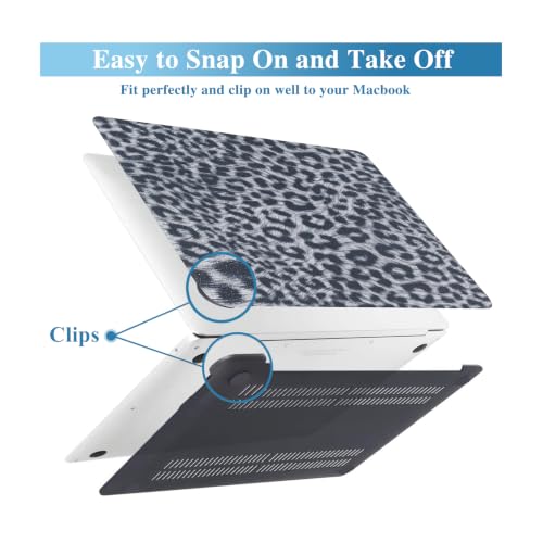 Leopard Case for MacBook Air 13 inch 2026-2022 M5/M4/M3/M2 Logo Cutout | Glitter Cheetah Print PU Leather Hardshell Case & Keyboard Cover for Mac Air 13.6 inch A3449 A3240 A3113 A2681, Black - color: 01 Black Leopard Print