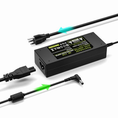 90W DC19V 4.74A Laptop Charger for Asus Toshiba AC Adapter Laptop PC Computer Charger Power Cord, 3 Pin 90 Watt AC to DC 19V Switching Power Supply with 10.56ft Long Cable, 5.5x2.5mm Plug - style: 19V 4.74A