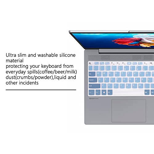 Keyboard Cover for Lenovo Yoga 7i 15.6" 16", IdeaPad 3/ 3i 15.6 17.3, IdeaPad 5/ 5i 15.6 17.3, IdeaPad Flex 5/Flex 5 15.6, Yoga Slim 7 15, IdeaPad Slim 7 15.6, ThinkBook 15/15P G2 G3 G4（Ocean） - color: Mysteryo Focean