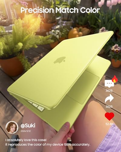 Fintie Case for MacBook Neo 13 Inch with Keyboard Skin & Screen Protector | 2026 A3404, Snap-On Design, Slim Fit, Matte Hard Shell Cover, Fingerprint Resistant, Frost Citrus - color: Frost Citrus