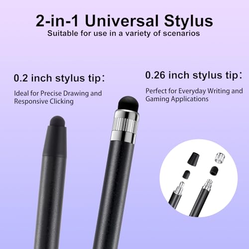 Stylus Pen for Touchscreen, ChaoQ 10pcs High Sensitivity and Precision Stylus Pen for iPad iPhone Android Compatible with All Touch Screens (Black/Silver) - color: 10 Black Silver
