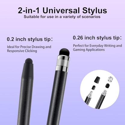 Stylus Pen for Touchscreen, ChaoQ 10pcs High Sensitivity and Precision Stylus Pen for iPad iPhone Android Compatible with All Touch Screens (Black/Silver) - color: 10 Black Silver