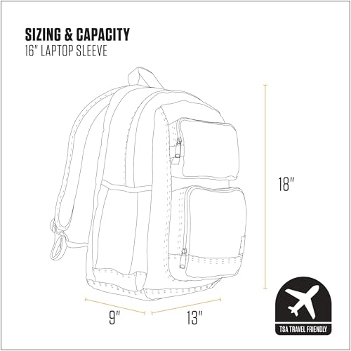 Carhartt 28L Dual-Compartment Backpack, Durable Pack with 16" Laptop Sleeve and Duravax Abrasion Resistant Base, Navy - color: Navy