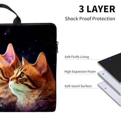 Laptop Bag,14 15 15.6 inch Laptop Case Sleeve,Computer Sleeve with Handle for Women Men,Carrying Case for MacBook,Dell,Lenovo,Notebook Computer,Cute Cat Black - color: Cute Cat Black