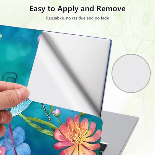 Laptop Skin Sticker Decal, Universal Reusable Vinyl Laptop Cover for 12" 13" 13.3" 14" 15" 15.4" 15.6" Notebook PC, Waterproof Scratch-Resistant with 2 Wrist Pads, Easy to Apply & Remove,Art Dragonfly - color: Art Dragonfly