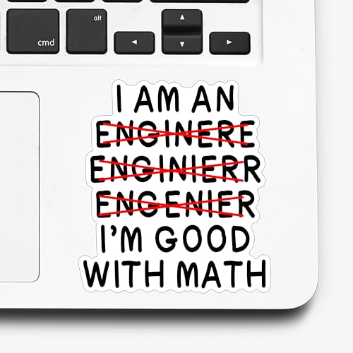 (3Pcs) I'm an Engineer I'm Good with Math Sticker Funny Engineer Quote Stickers Engineering Humorous Decorative Waterproof Vinyl Decal for Mug Laptop Water Bottle Tumbler Phone Size 2.7x3 Inches