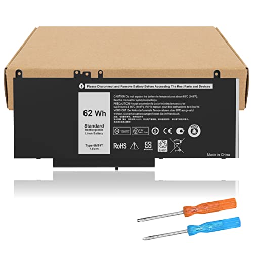 E5470 E5570 6MT4T Battery Compatible with Dell Latitude 14 E5470 15 E5570 Precision 15 3510 M3510 Series Notebook Replacement for V69Y TXF9M 79VRK 07V69Y 0HK6DV 079VRK 0TXF9M [7.6V/62Wh] - size: 9.27*4.05*0.27inch 6MT4T
