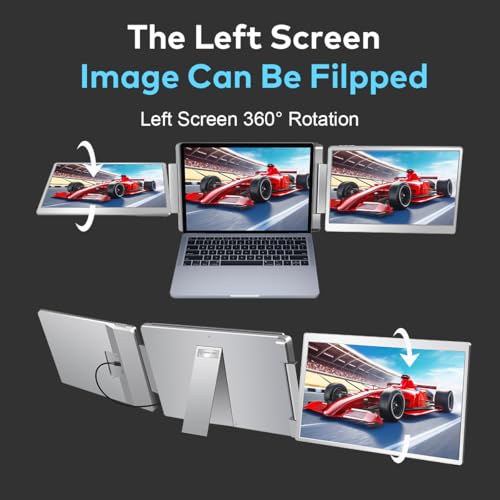 15.6" Laptop Screen Extender for Triple Display - FHD 1080P Portable Monitor For Laptop - Compatible with MacOS/Windows/Android - USB C Detachable Plug & Play Extended Screen for 12-17" Laptops