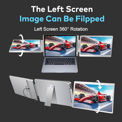 15.6" Laptop Screen Extender for Triple Display - FHD 1080P Portable Monitor For Laptop - Compatible with MacOS/Windows/Android - USB C Detachable Plug & Play Extended Screen for 12-17" Laptops