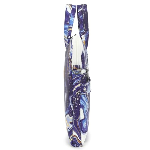 DACHEE Laptop Shoulder Bag for 15 Inch/15.6 Inch Macbook Pro - color: Royal Blue Marble Shoulder