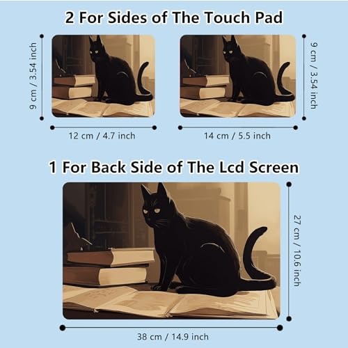 Universal Laptop Skin Sticker with 2 Wrist Pad Skins, Waterproof Scratch Resistant Vinyl Laptop Cover Decal, Cut to Fit for 11–15.6 Inch MacBook HP Dell Lenovo, Cute Cat - color: Cute Cat