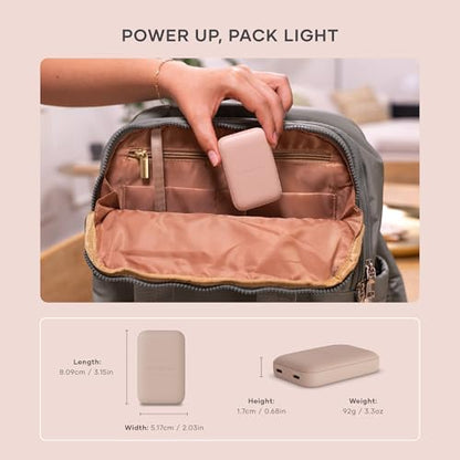 Satechi OntheGo 67W Wall Charger, GaN USB-C Fast Charging, Desert Rose | PD 3.0+PPS, dual-port power split (45W+20W), for MacBook, iPad, iPhone, Galaxy, Pixel, Steam Deck - color: Desert Rose
