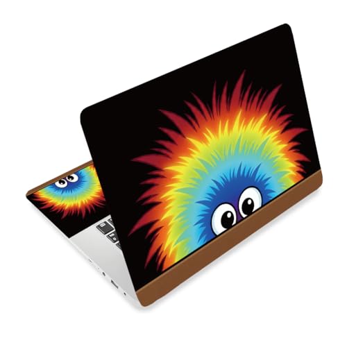 3Pcs Cartoon Hedgehog Laptop Skin Sticker Universal Removable Vinyl Stickers Fits for 12.1 13 14 15.6 16 Inch Waterproof Notebook Decal Cover Gift - color: black