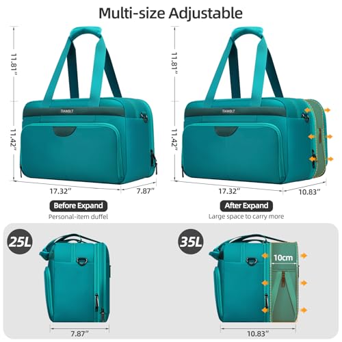Carry On Luggage 22x14x9 Airline Approved with Wheels,2-piece Luggage Set,Softside Expandable Luggage Suitcase with TSA Lock&Carry-on UnderSeat travel Duffle Bag,Weekender Bag-Green - color: Green, size: Carry-on 20 inch (2-piece Set)