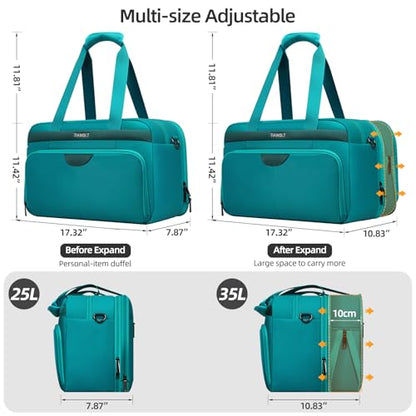 Carry On Luggage 22x14x9 Airline Approved with Wheels,2-piece Luggage Set,Softside Expandable Luggage Suitcase with TSA Lock&Carry-on UnderSeat travel Duffle Bag,Weekender Bag-Green - color: Green, size: Carry-on 20 inch (2-piece Set)