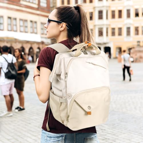Hap Tim Laptop Backpack for Women - Work & Travel, Khaki (7651-KK) - color: Khaki