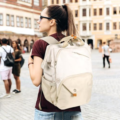 Hap Tim Laptop Backpack for Women - Work & Travel, Khaki (7651-KK) - color: Khaki