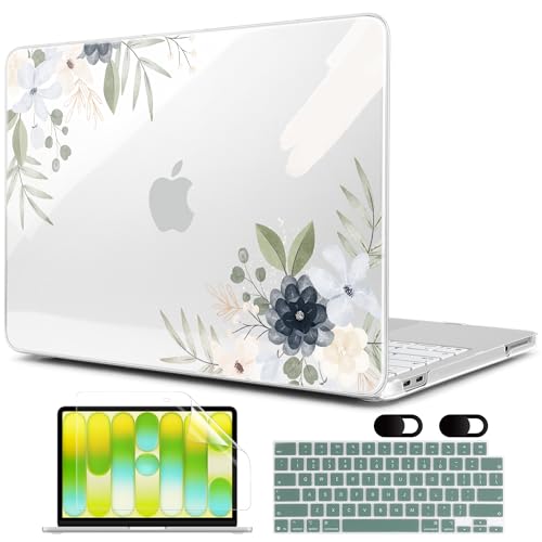 MEEgoodo 4-in-1 Printed Case for MacBook Neo 13 inch 2026 Release Model A3404, Laptop Hard Shell Cases with Keyboard Skin & Screen Protector & Webcam Covers, Vintage Floral - color: Vintage Floral