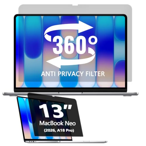 360° Privacy Screen Protector Compatible for 2026 MacBook Neo 13'' | A18 Pro Chip A3404;Anti Fingerprint/Anti Blue Light/Anti Glare - color: 2026 MacBook Neo 13 inch A18 Pro