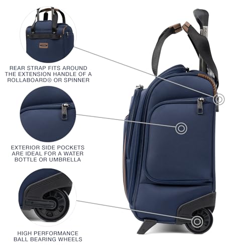 Travelpro Crew Classic Lightweight Softside Luggage, Rolling Underseat Carry on Bag, 14" Laptop or Tablet Sleeve, Men and Women, 17-Inch, Patriot Blue - color: Patriot Blue