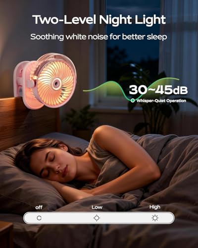SWEETFULL Portable Misting Clip On Fan, USB-C Rechargeable Mini Personal Cooling Fan with 4 Speeds, 360° Rotatable, Quiet Cooling for Outdoor, Camping, Golf Cart, Travel, Stroller & Desk (Pink) - color: Pink