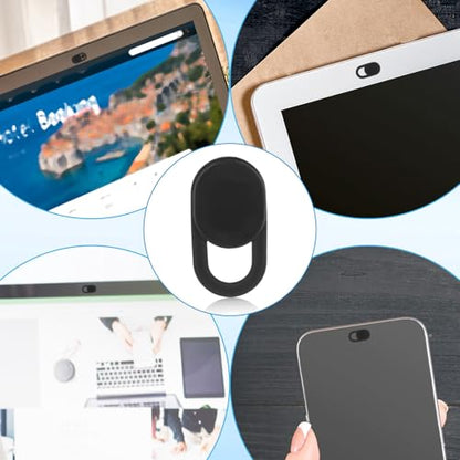 30pcs Front Camera Privacy Covers, Ultra-Thin Slide Webcam Cover for Laptop Desktop Phone Tablet Protects Your Privacy & Security (Black)