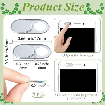 3Pcs Laptop Camera Cover Slide Metal Webcam Cover Slide Ultra Thin 0.04 Inch Silver Laptop Camera Privacy for Mini PC Phone Desktop Aluminum Durable Phone Privacy Protectors Home Office Use - color: Platinum