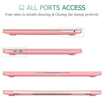 May Chen Compatible with MacBook Pro 13 inch Case 2022 2021 2020 Release Model A2338 M2 M1 A2251 A2289, Plastic Hard Shell Case Keyboard Cover for MacBook Pro 13 Touch Bar Fits Touch ID, Matte Pink - color: Pink
