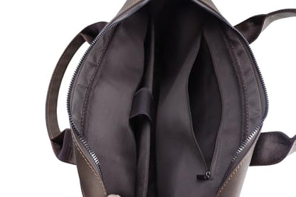 Vintage Faux Leather Briefcase: 15.6" Roomy/17 Compact Laptop Messenger Bag for Men - Crossbody Business Travel Satchel