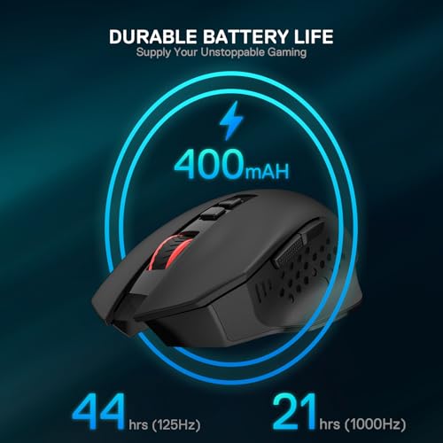 Redragon M656 MAX 3-Mode Wireless RGB Gaming Mouse 10000 DPI Remapping Keys | 0 Delay Cable-Free Dedicated for FPS Gamer, Redefine Keybinding Macro, Hyping Silky Backlight, Ergonomic Body for Any Grip - style: Tri-Mode
