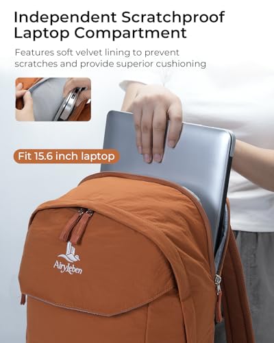 School Backpack for Teens, College Backpack Fits 15.6 Inch Laptop | Travel Backpack for Men Women, Book Bag, Casua Daypack, Water Resistant Fabric, Scratchproof Laptop Compartment (Caramel) - color: Caramel