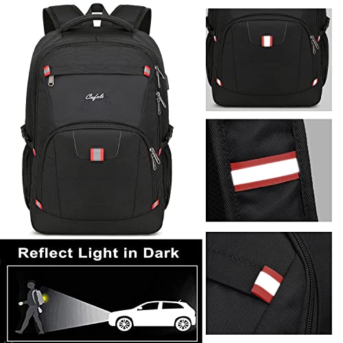 17.3 inch Laptop Backpack,Large Backpack Computer Bookbag Rucksack with USB Charging Port,Water Resistant Sturdy Backpack for Business College School Travel,Men Women Casual Daypack,Black - color: Black