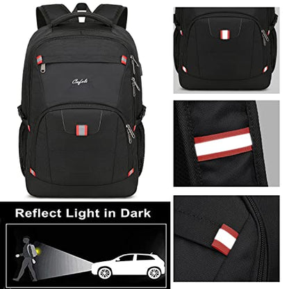 17.3 inch Laptop Backpack,Large Backpack Computer Bookbag Rucksack with USB Charging Port,Water Resistant Sturdy Backpack for Business College School Travel,Men Women Casual Daypack,Black - color: Black