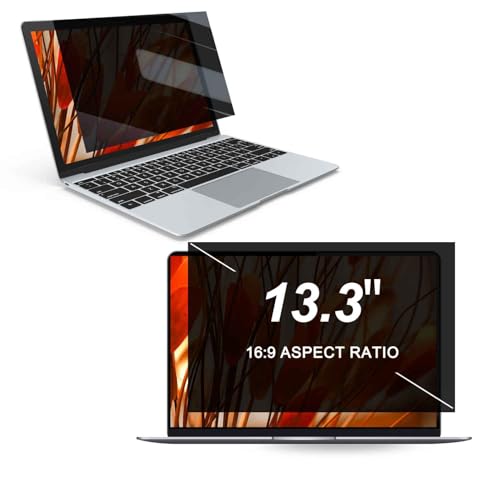 13.3 Inch Laptop Privacy Screen Shield for 16:9 Widescreen Display, Anti-Peeping Data Security Protective Film, Notebook Anti-Glare & Blue Light Blocking Filter, Reduce Eye Strain