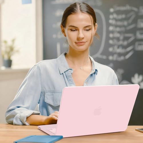 G JGOO Compatible with MacBook Neo Case 13 inch 2026 Release Model A3404 with A18 Pro Chip, Matte Protective Laptop Plastic Hard Shell Case with Keyboard Cover & Screen Protector, Baby Pink - color: Baby Pink