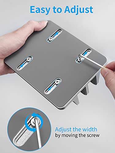 JARLINK Vertical Laptop Stand Holder, Aluminum Double Desktop Stand Holder with Adjustable Dock (Up to 17.3 inch), Compatible with MacBook, Surface, Chromebook, and Gaming Laptops, Grey - color: Grey, size: 2-slot